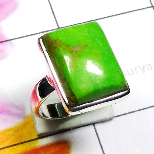 Green Turquoise A - PSR931-Genuine Green Turquoise 925 Exclusive Silver Trendy Ring Green Turquoise A - PSR931-Genuine Green Turquoise 925 Exclusive Silver Trendy Ring
