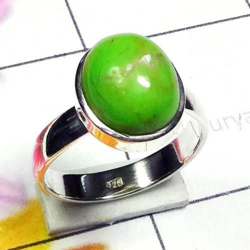 Green Turquoise G - PSR931-Genuine Green Turquoise 925 Exclusive Silver Trendy Ring