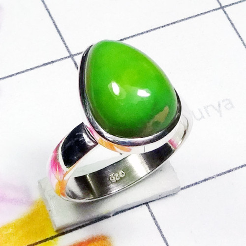 Green Turquoise H - PSR931-Genuine Green Turquoise 925 Exclusive Silver Trendy Ring