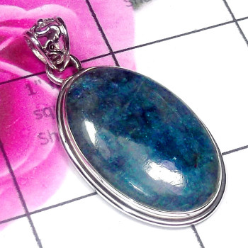 Appetite Blue E - DAB995-Beautiful Appetite Blue 925 Silver Elegant Pendant