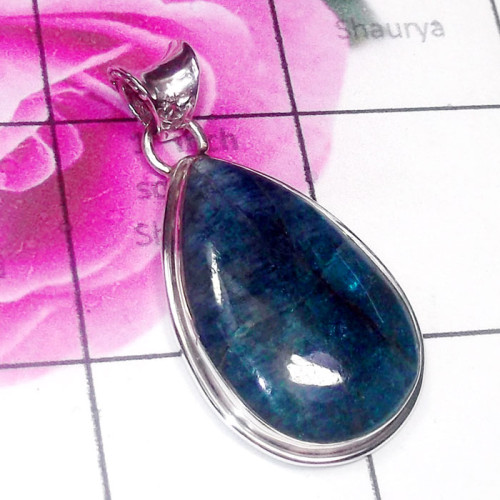Appetite Blue O - DAB995-Beautiful Appetite Blue 925 Silver Elegant Pendant