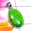 Green Turquoise A - SGT998-Sterling 925 Silver Cab Green Turquoise Elegant Pendant