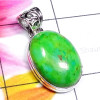 Green Turquoise C - SGT998-Sterling 925 Silver Cab Green Turquoise Elegant Pendant