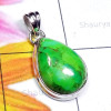 Green Turquoise D - SGT998-Sterling 925 Silver Cab Green Turquoise Elegant Pendant