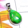 Green Turquoise D - SGT998-Sterling 925 Silver Cab Green Turquoise Elegant Pendant