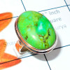 Green Turquoise G - SGT997-Cab Green Turquoise 925 Silver Plain Ring