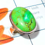 Green Turquoise G - SGT997-Cab Green Turquoise 925 Silver Plain Ring