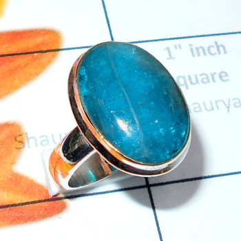 Appetite Blue E - DAB994-Cab Appetite Blue Made in 925 Silver Elegant Ring