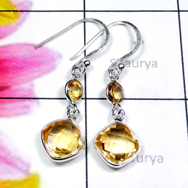 Citrine A - BZE952-Mix Cut Genuine Gemstone 925 Silver Lightweight Wholesale