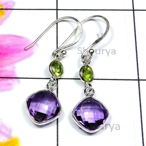 Amethyst C - BZE952-Mix Cut Genuine Gemstone 925 Silver Lightweight Wholesale Amethyst C - BZE952-Mix Cut Genuine Gemstone 925 Silver Lightweight Wholesale
