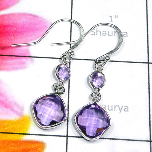 Amethyst G - BZE952-Mix Cut Genuine Gemstone 925 Silver Lightweight Wholesale Amethyst G - BZE952-Mix Cut Genuine Gemstone 925 Silver Lightweight Wholesale