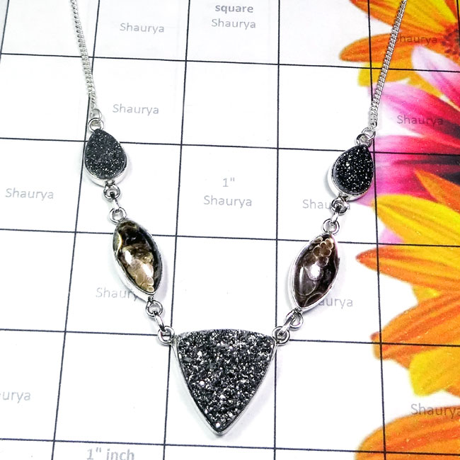 Flat Druzy, Turtella Jasper A - SDN967-Smokey, Flat Druzy, Turtella Jasper, 925 Sterling Silver Flat Druzy, Turtella Jasper A - SDN967-Smokey, Flat Druzy, Turtella Jasper, 925 Sterling Silver