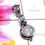 Rainbow O - SD790-Two Stone with 925 Silver Genuine Gemstone Designer Pendan