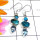 Blue Topaz C - SDE852-925 Exclusive Silver Mix Semiprecious Gemstone Earring