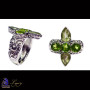 Multi Cut Gemstone D - FBJ981-Genuine Cut Gemstone Made in 925 Silver Oxidised Filigree