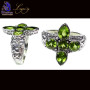 Peridot E - FBJ981-Genuine Cut Gemstone Made in 925 Silver Oxidised Filigree