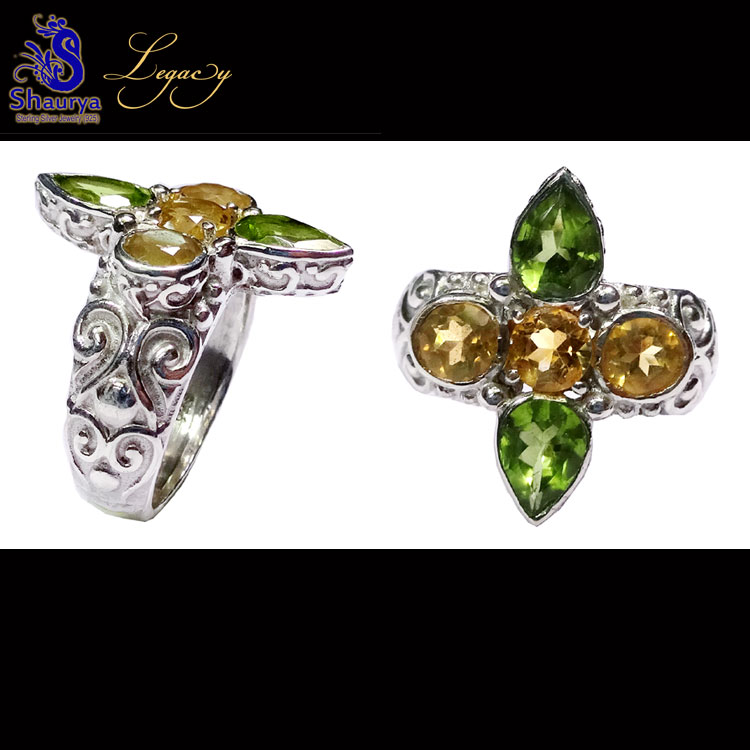 Multi Cut Gemstone G - FBJ981-Genuine Cut Gemstone Made in 925 Silver Oxidised Filigree Multi Cut Gemstone G - FBJ981-Genuine Cut Gemstone Made in 925 Silver Oxidised Filigree