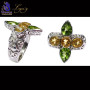Multi Cut Gemstone G - FBJ981-Genuine Cut Gemstone Made in 925 Silver Oxidised Filigree