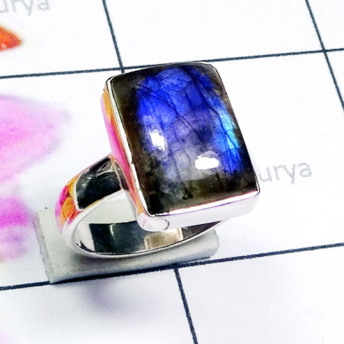 Labradorite cab D - PSR924-925 Plain Silver Cab Gemstone Stunning Ring Labradorite cab D - PSR924-925 Plain Silver Cab Gemstone Stunning Ring