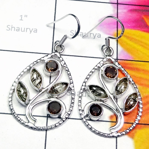 Smokey C - SDE844-Exclusive 925 Silver with Genuine Gemstone Handmade Desig