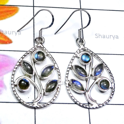 Labrodorite H - SDE844-Exclusive 925 Silver with Genuine Gemstone Handmade Desig