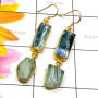 Kynite Rough C - RGE979-Rough Gemstone 925 Silver Gold Plated Handmade Earring
