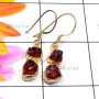 Garnet Rough D - RGE979-Rough Gemstone 925 Silver Gold Plated Handmade Earring