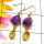 Amethyst n Citrine Rough E - RGE979-Rough Gemstone 925 Silver Gold Plated Handmade Earring