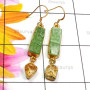 Citrine Rough O - RGE979-Rough Gemstone 925 Silver Gold Plated Handmade Earring