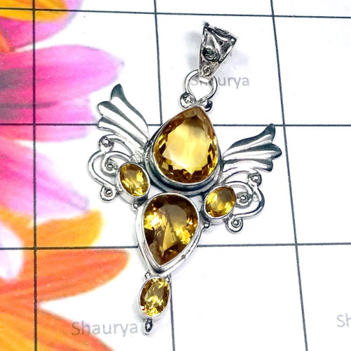 Citrine O - SD775-Exclusive 925 Silver Semiprecious Gemstone Handmade Wholes