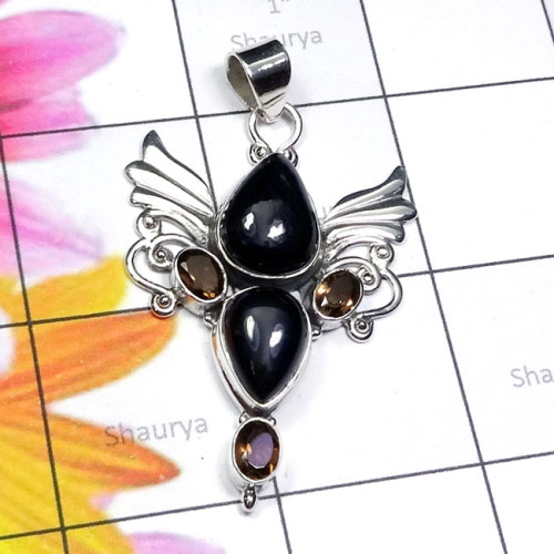 Black Onyx A - SD774-Lapis, Rhyolite, Dendritic Agate, n Other Gemstone 925 Sil Black Onyx A - SD774-Lapis, Rhyolite, Dendritic Agate, n Other Gemstone 925 Sil