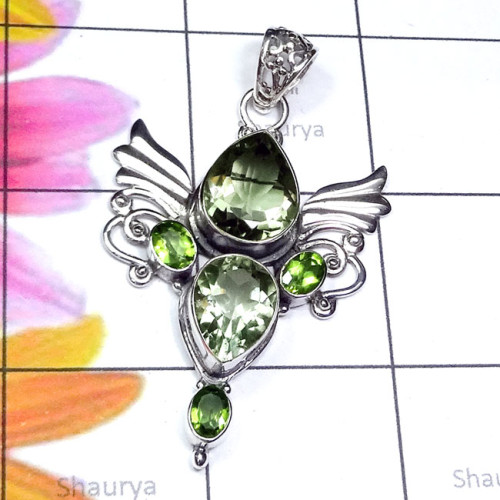 Green Amethyst C - SD774-Lapis, Rhyolite, Dendritic Agate, n Other Gemstone 925 Sil Green Amethyst C - SD774-Lapis, Rhyolite, Dendritic Agate, n Other Gemstone 925 Sil