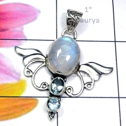 Rainbow C - SD772-Semiprecious Cut n Cab Gemstone 925 Silver Manufacturer De