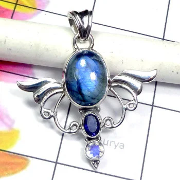 Labradorite G - SD771-Labradorite, Tanzanite, Chalcedony, n Other Gemstone 925 S