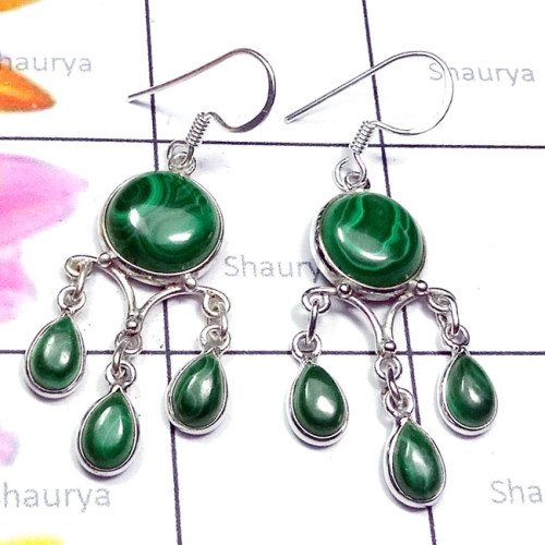 Malachite C - BZE939-Malachite, Crystal, Peridot, Labradorite, 925 Plain Silve