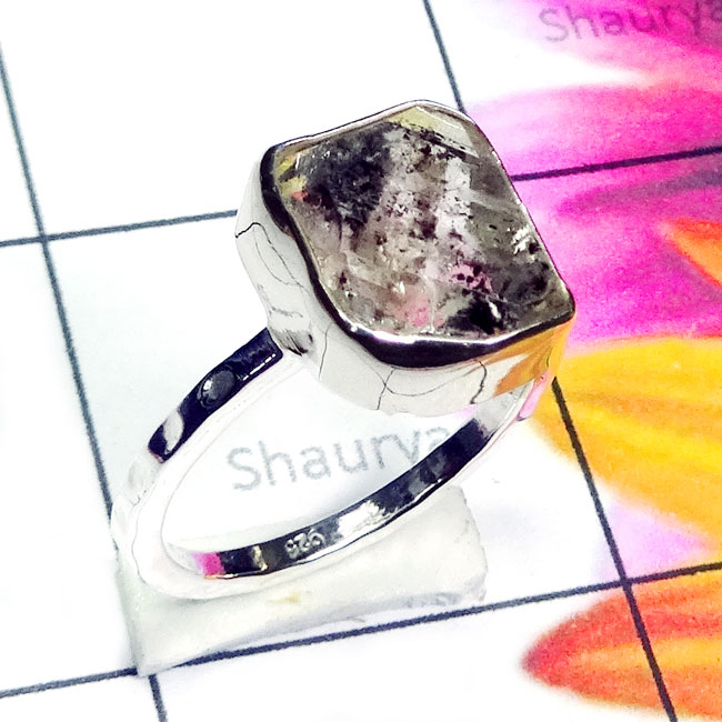 Herkimer Diamond O - PSR922-925 Exclusive Silver with Multi Rough Gemstone Elegant Ri Herkimer Diamond O - PSR922-925 Exclusive Silver with Multi Rough Gemstone Elegant Ri