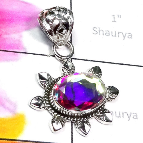 Rainbow Mystic C - SD762-Genuine Cut n Cab Gemstone 925 Silver Manufacturer Designe