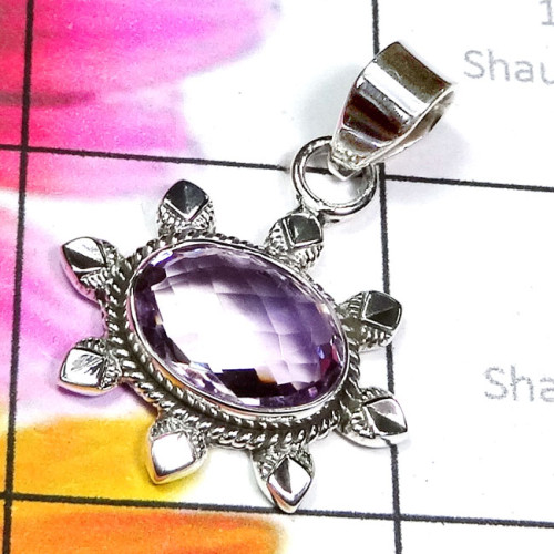 Amethyst D - SD762-Genuine Cut n Cab Gemstone 925 Silver Manufacturer Designe