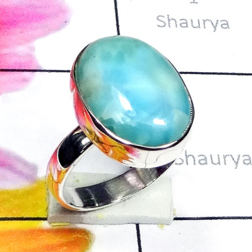 Larimar E - LDS993-Beautiful Larimar With 925 Silver Stunning Ring Larimar E - LDS993-Beautiful Larimar With 925 Silver Stunning Ring