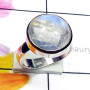 Rainbow D - PSR920-Cab Rainbow Moonstone Made in 925 Silver Elegant Ring