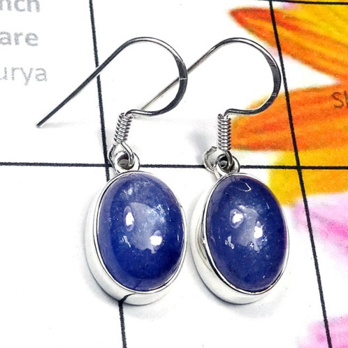 Tanzanite E - SPE973-Beautiful Tanzanite Made in 925 Silver Plain Earring Tanzanite E - SPE973-Beautiful Tanzanite Made in 925 Silver Plain Earring