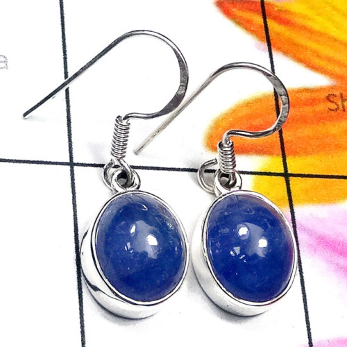 Tanzanite O - SPE973-Beautiful Tanzanite Made in 925 Silver Plain Earring Tanzanite O - SPE973-Beautiful Tanzanite Made in 925 Silver Plain Earring