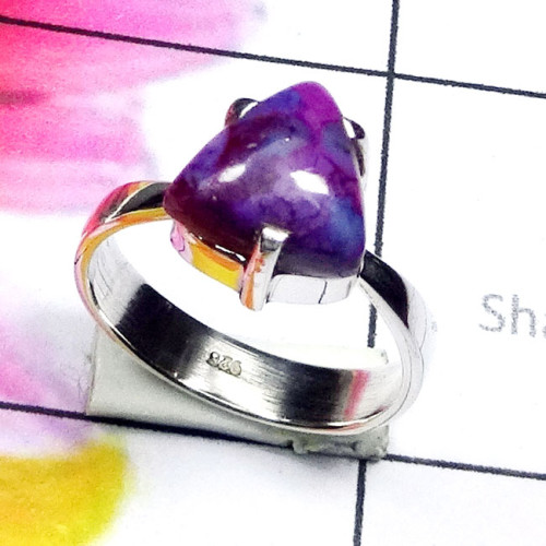Purple Turquoise A - SPR979-Cut Gemstone 925 Manufacturer Prong Setting Ring