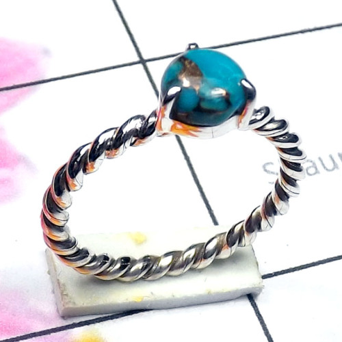 Blue Copper Turquoise F - SDR835-Semiprecious Cut n Cab Gemstone 925 Silver Handmade Light Blue Copper Turquoise F - SDR835-Semiprecious Cut n Cab Gemstone 925 Silver Handmade Light