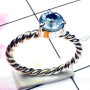 Blue Topaz H - SDR835-Semiprecious Cut n Cab Gemstone 925 Silver Handmade Light