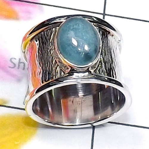 Aqua Cab H - SDR826-Charoite, Apatite, Larimar, 925 Sterling Silver Designer