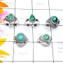 Tibet Turquoise B - RBS985-Tibet Turquoise 925 Silver Manufacturer 5 Pcs Baby Ring