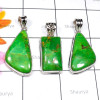 Green Turquoise O - SGT996-925 Sterling Silver Cab Green Turquoise 3 Pcs Stunning Wh