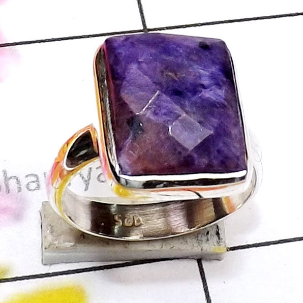 Charoite Cut G - CRT994-Beautiful Chaker Cut Charoite 925 Silver Handmade Fancy R