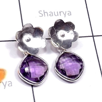 Amethyst A - SSE974-Cut Gemstone 925 Silver Manufacturer Lightweight Bezel St